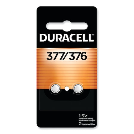 Duracell Button Cell Battery, 376/377, 1.5 V, PK2 DURD377B2PK